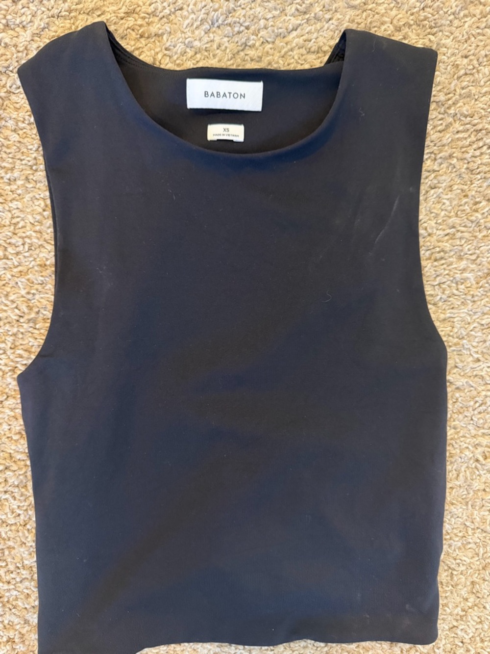 Babaton Black Sleeveless Crewneck Tank